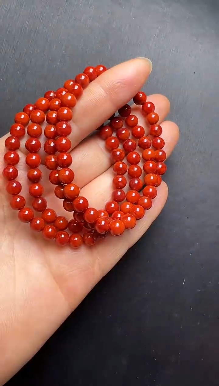 未镶嵌手串南红玛瑙瓦西料佛珠南红手串6mm+ JP57132 