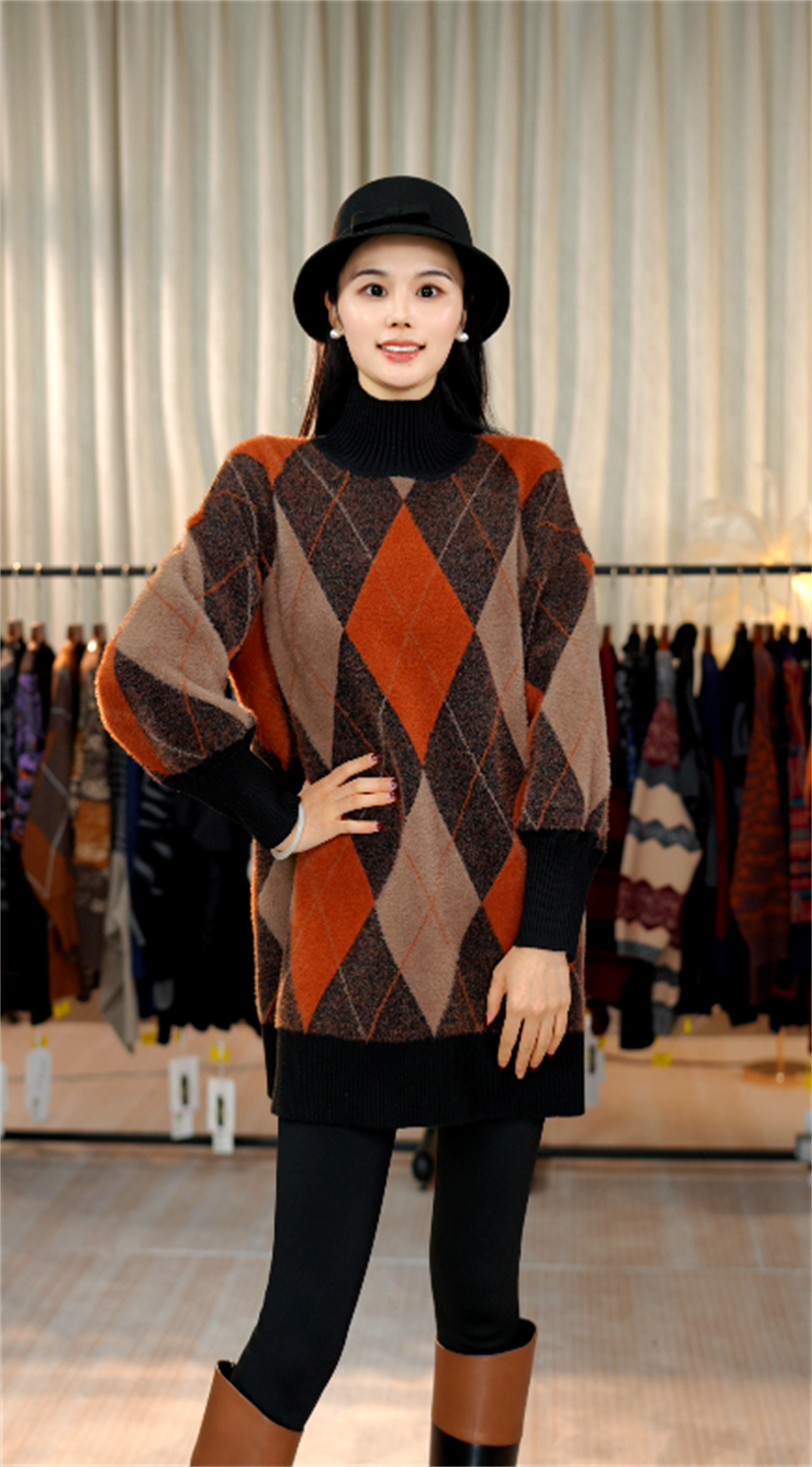 加厚保暖【橙灰奕暖】秋冬必备时尚洋气上档次毛衣上衣-3125#