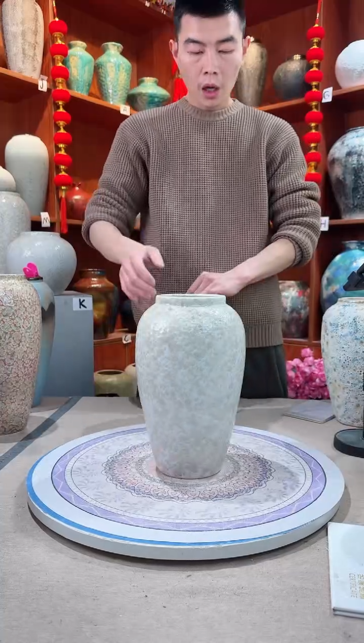 【闪购商品】瓶陶瓷花瓶 无花 茶白中号