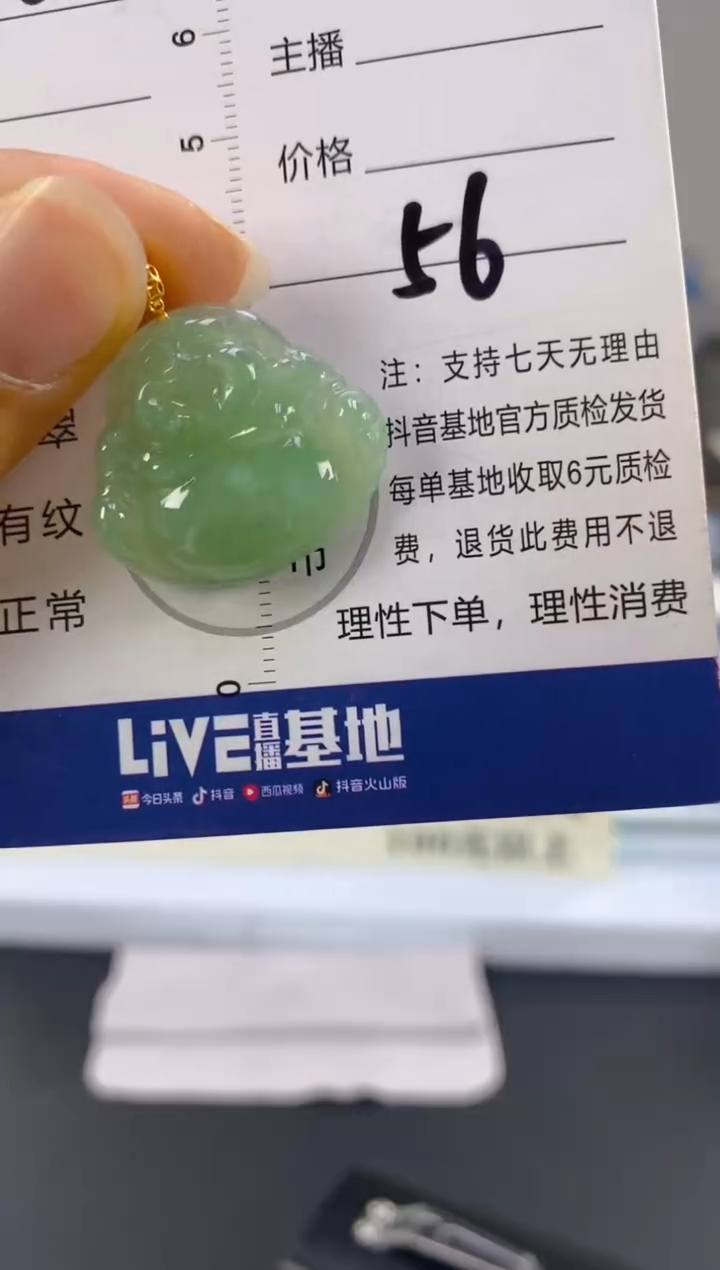 【闪购商品】翡翠颈饰18K金镶嵌天然A货翡翠