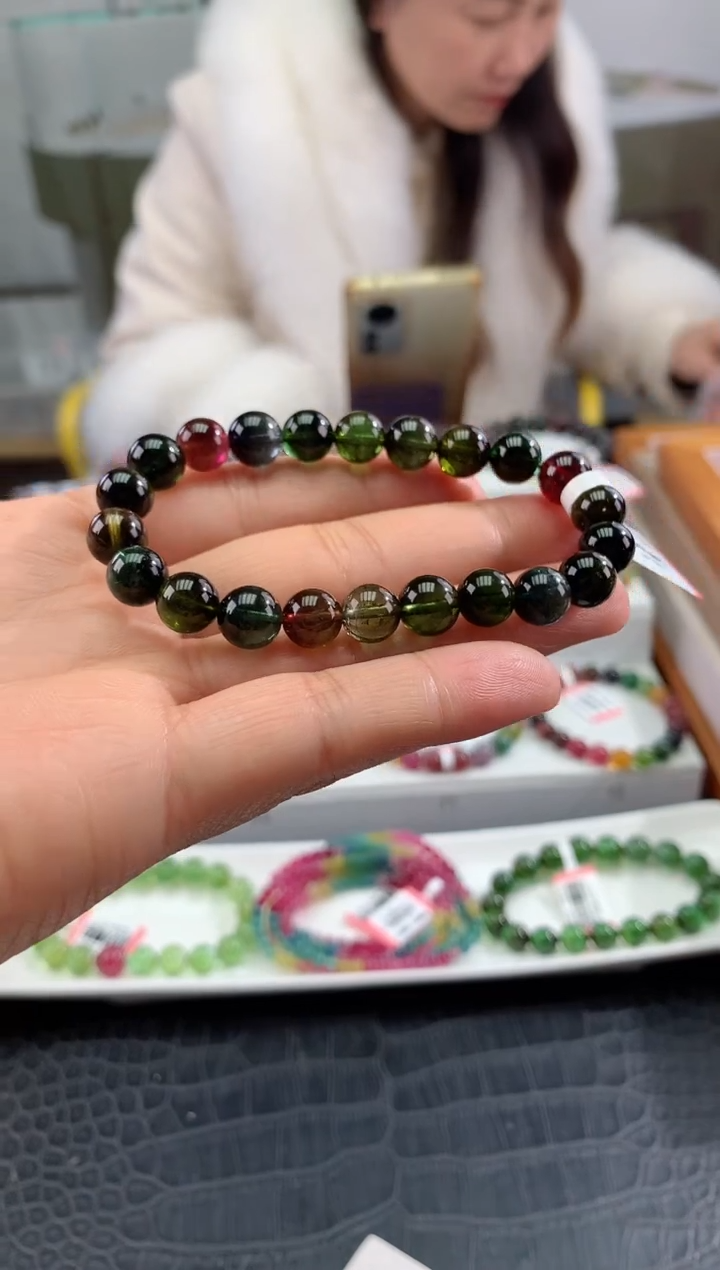 【闪购商品】碧玺手串未镶嵌多样性发一条