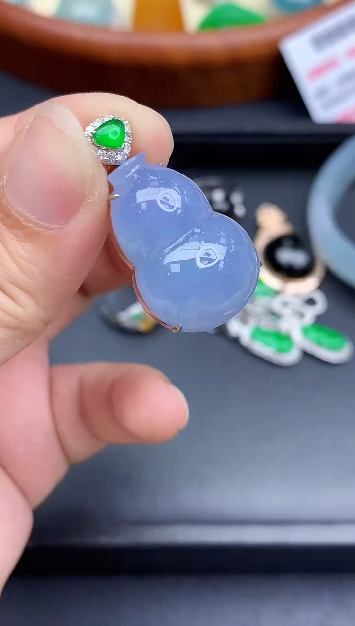 吊坠(不含链)18K金镶嵌翡翠684-中国好珍宝