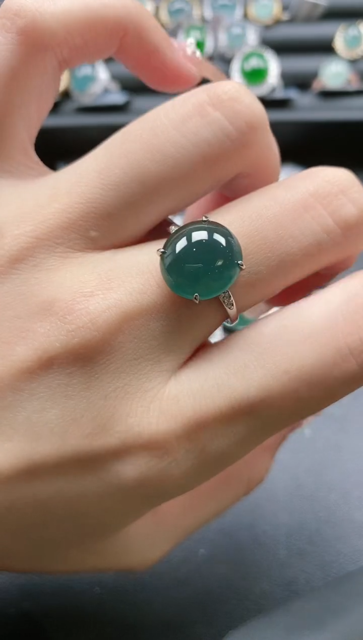 【闪购商品】翡翠戒指银S925镶嵌515111