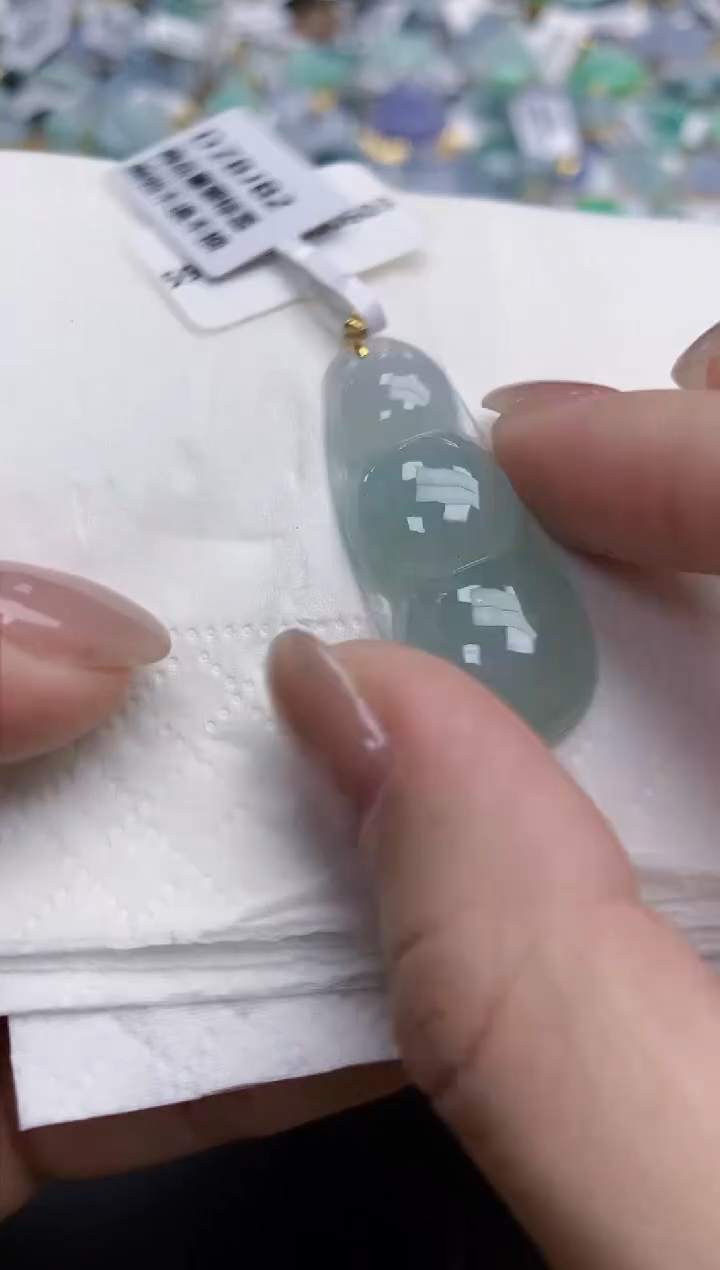 【闪购商品】翡翠颈饰18K金镶嵌天然缅甸翡翠A货