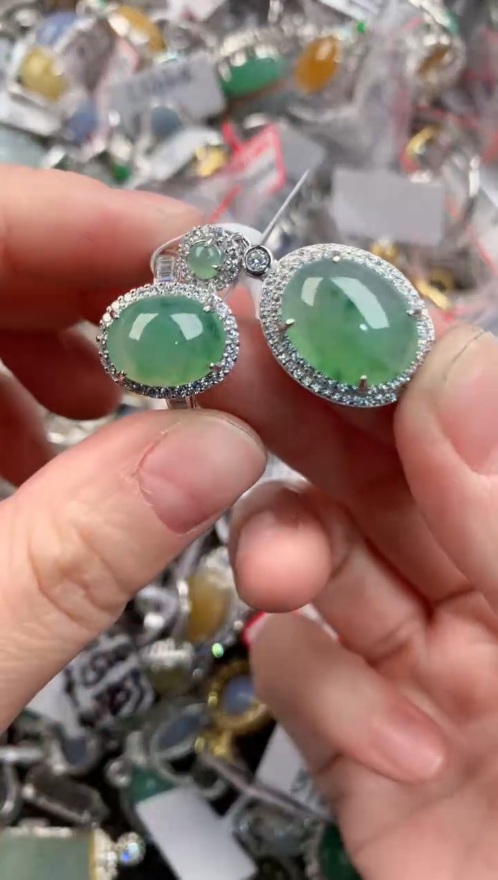 银S925镶嵌戒指翡翠555                1