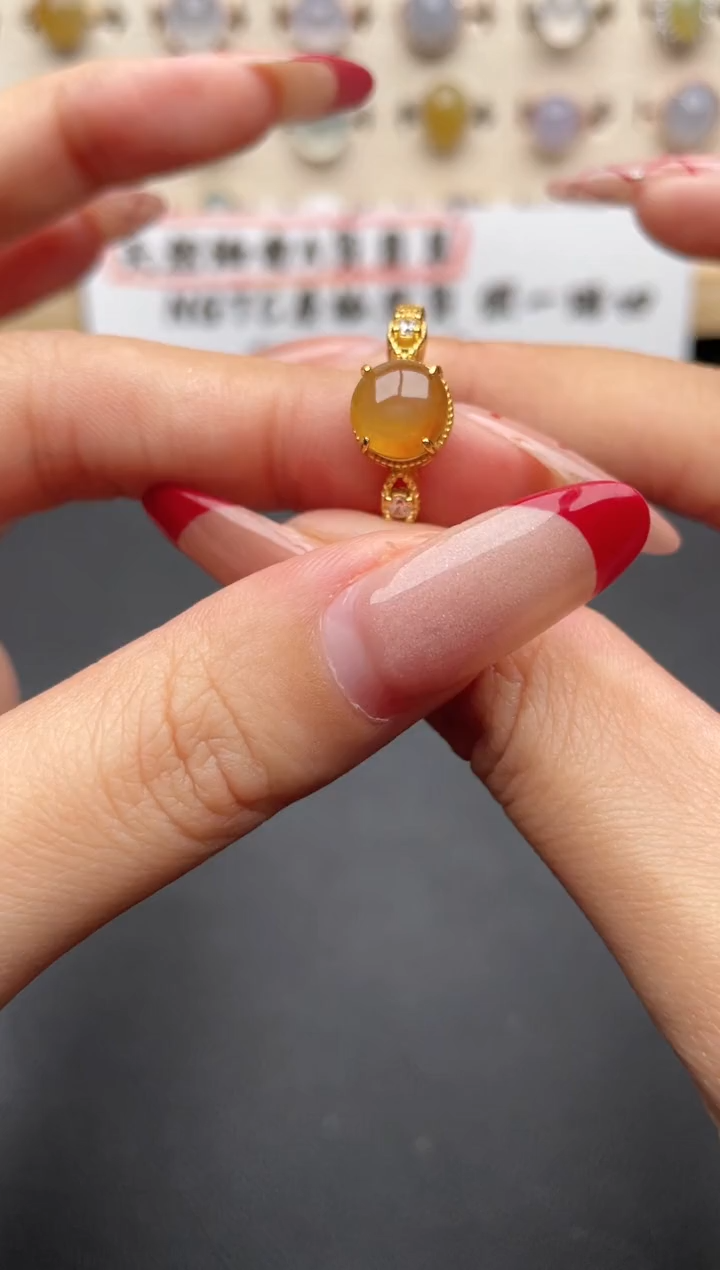 【闪购商品】翡翠戒指银S925镶嵌一物一证一礼盒