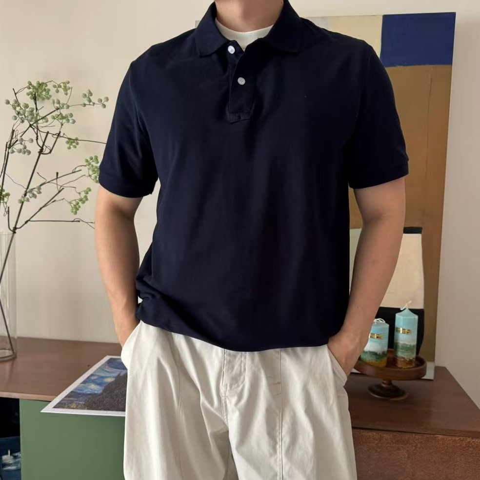 【南油新款】骑士纯色经典男士短袖高级感夏季休闲时尚男生夏季穿搭