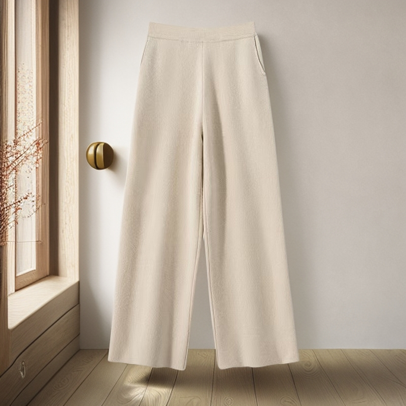 【100%山羊绒】净面带兜 秋冬爆款羊绒加厚显瘦直筒裤子L604