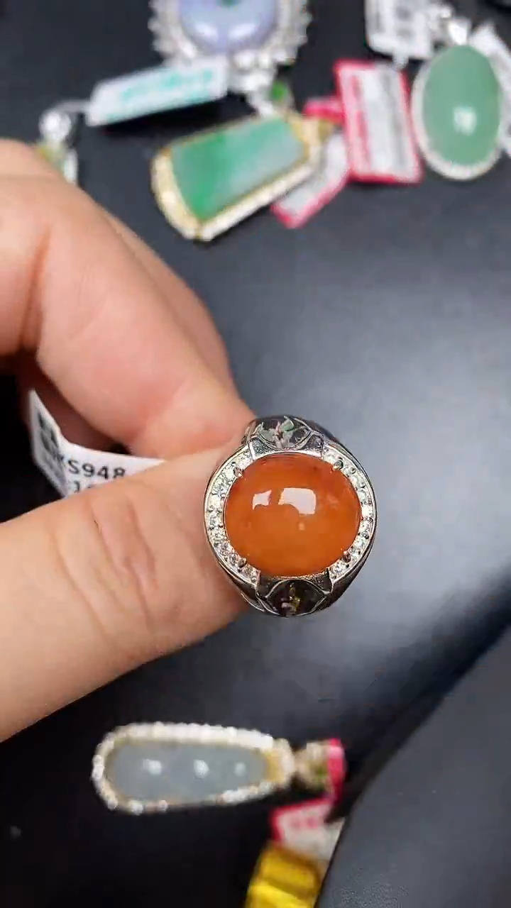 银S925镶嵌戒指翡翠1900
