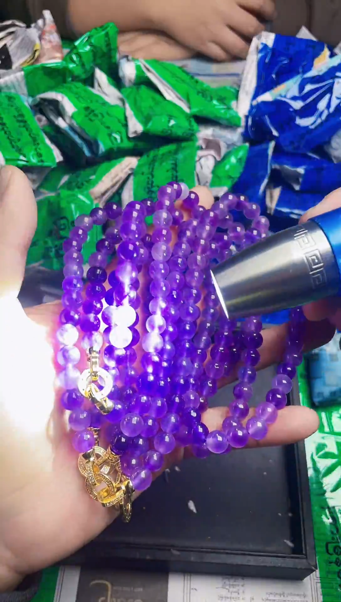 强子收货--所见即所得--多样性发货--ZGY59紫色春彩毛衣链