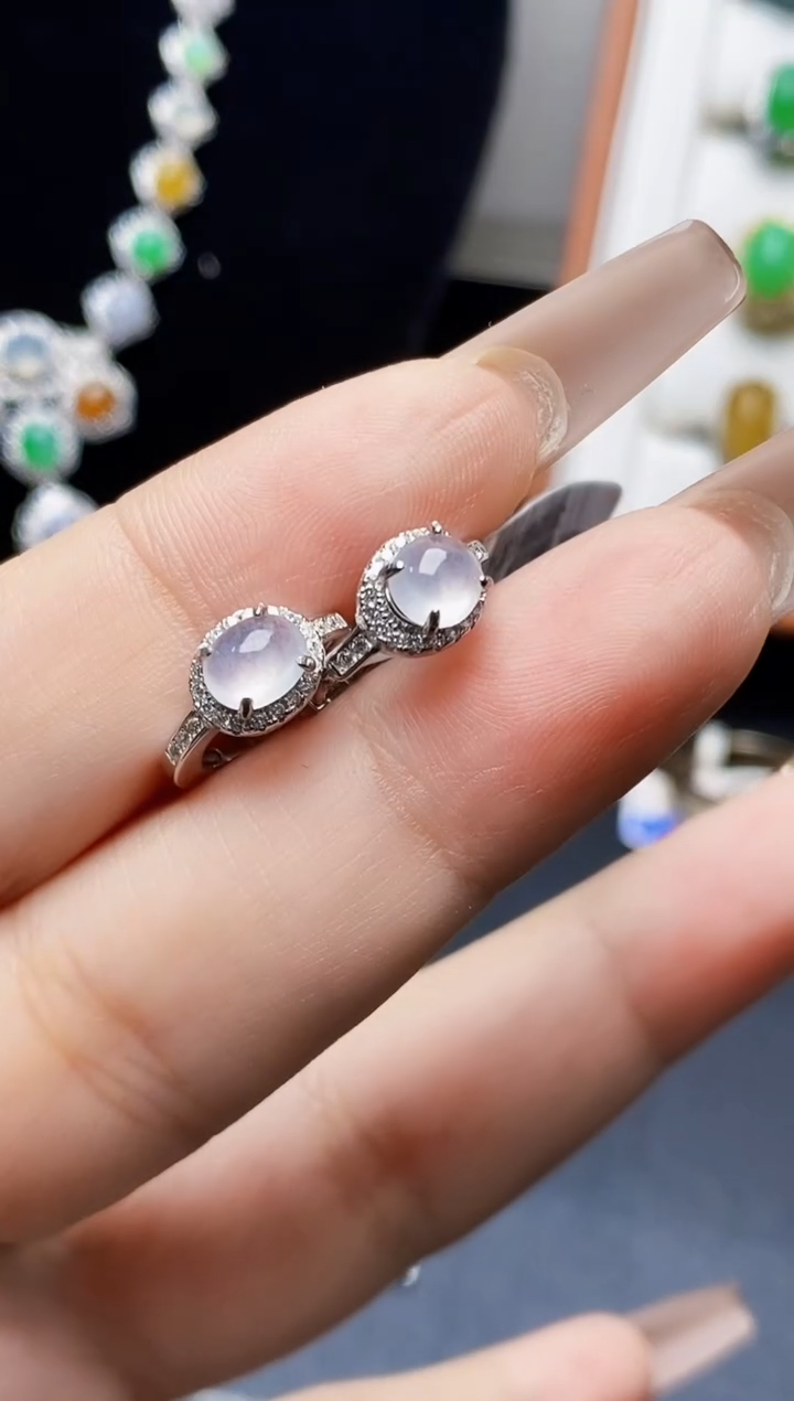 银S925镶嵌戒指翡翠0640