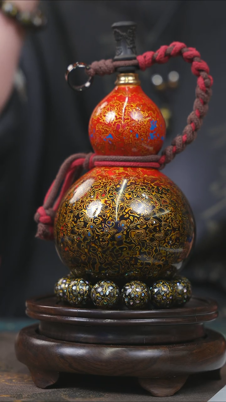 【闪购商品】YB215漆艺酒葫芦不包手串及旋转底座