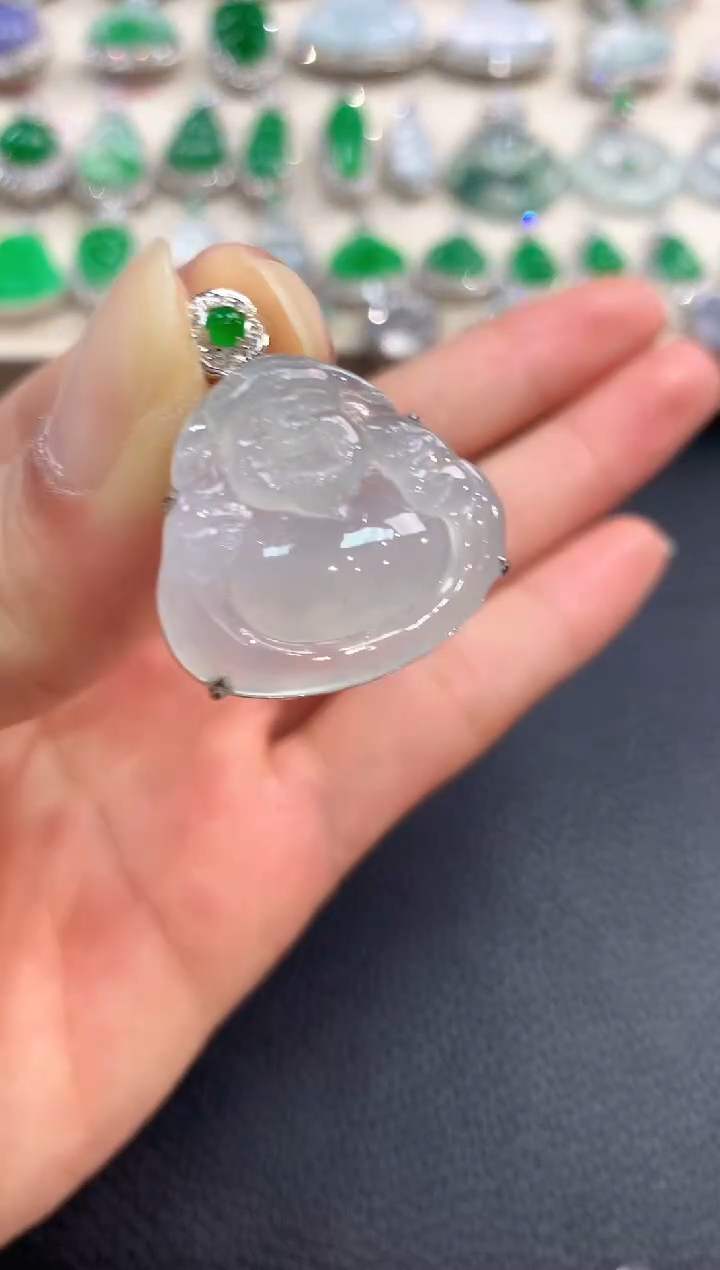 【闪购商品】翡翠吊坠(不含链)18K金镶嵌b53