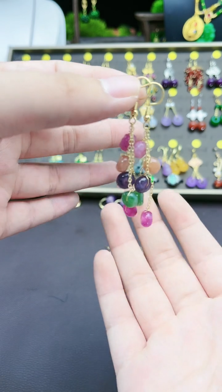 【闪购商品】玛瑙/玉髓耳钉银S925镶嵌910000