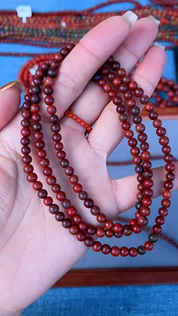 未镶嵌手串南红玛瑙N02包浆乌石多圈