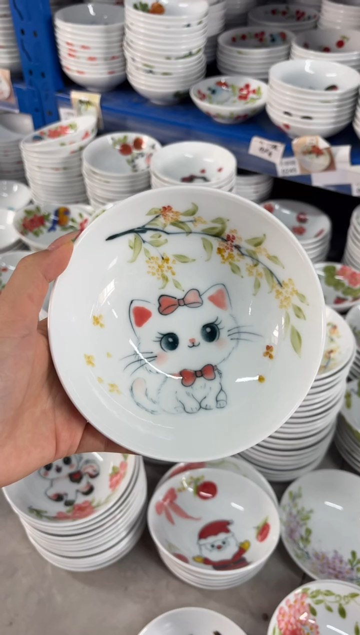 瓷片景德镇高温陶瓷食品级手绘釉中彩-小胖碗