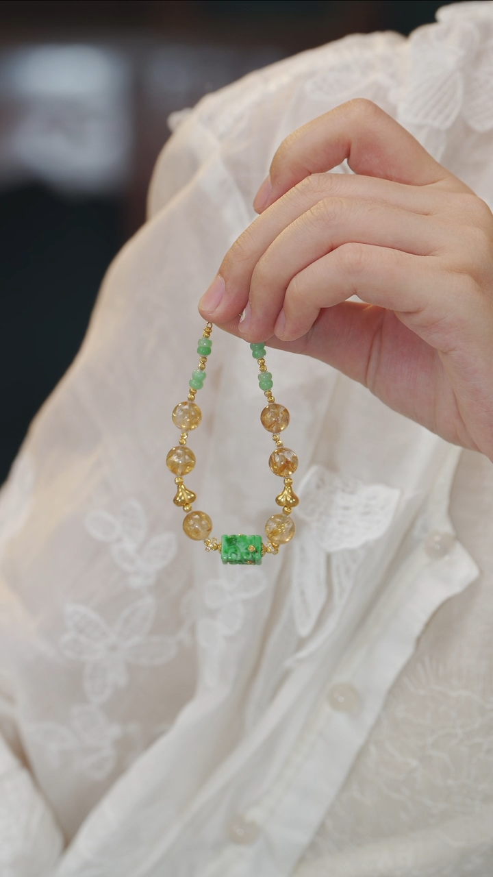 18K金镶嵌手串翡翠手串