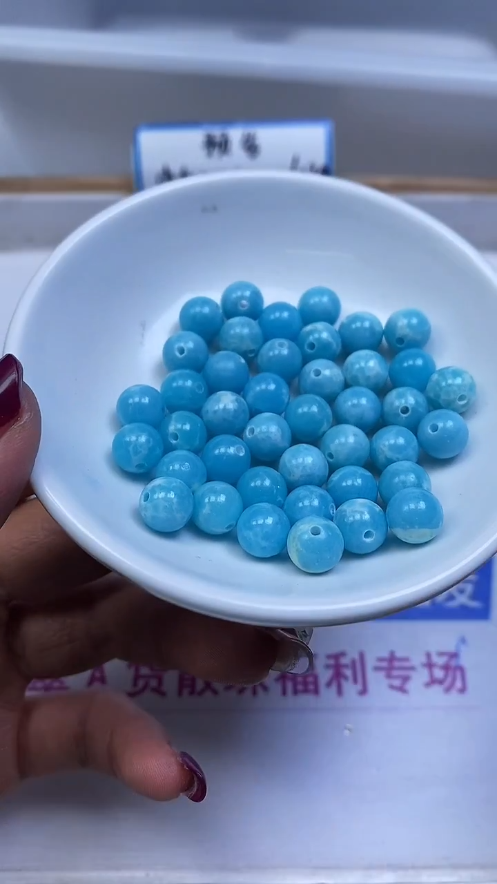 未镶嵌散珠玛瑙/玉髓C752 海 纹 石8mm30个8.8元