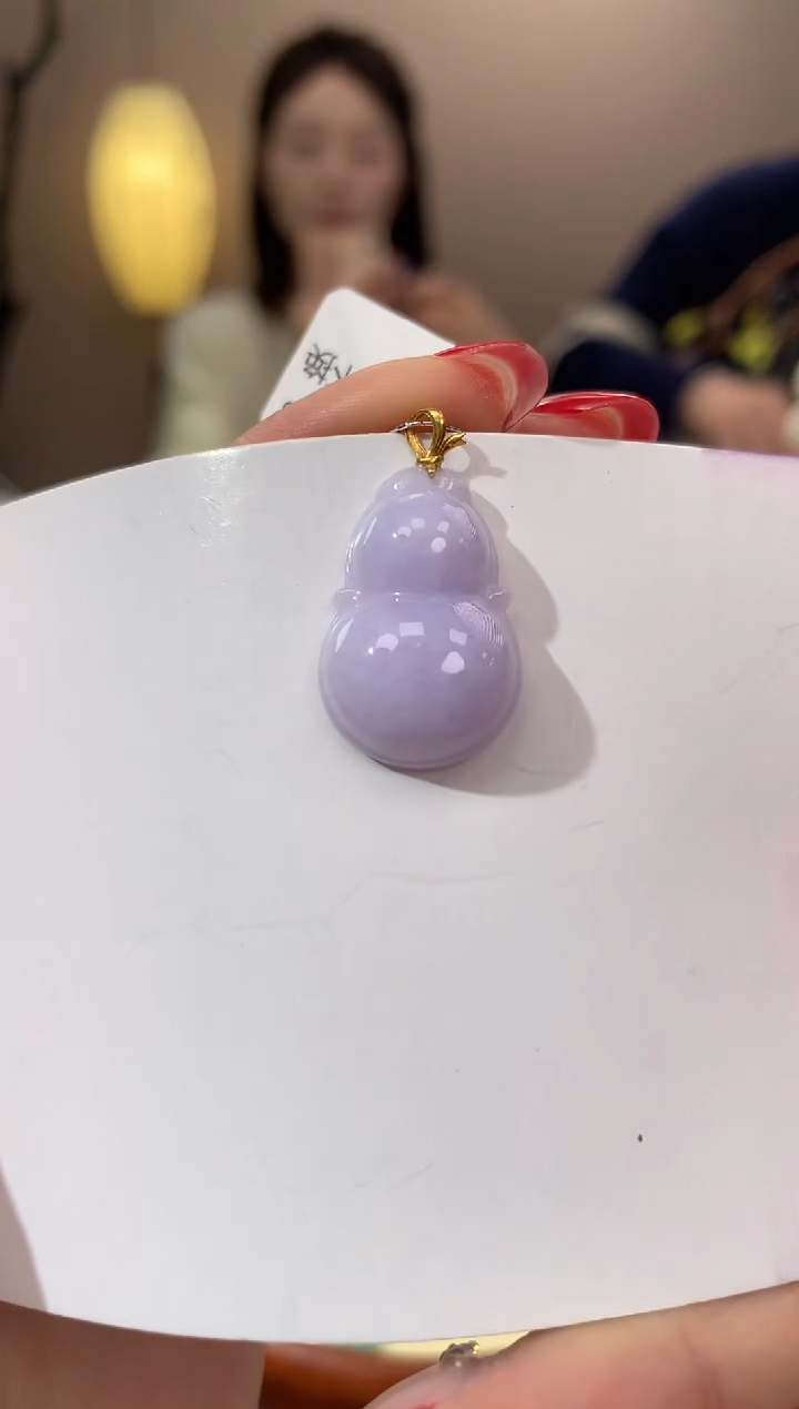 【闪购商品】翡翠颈饰18K金镶嵌天然缅甸a货翡翠