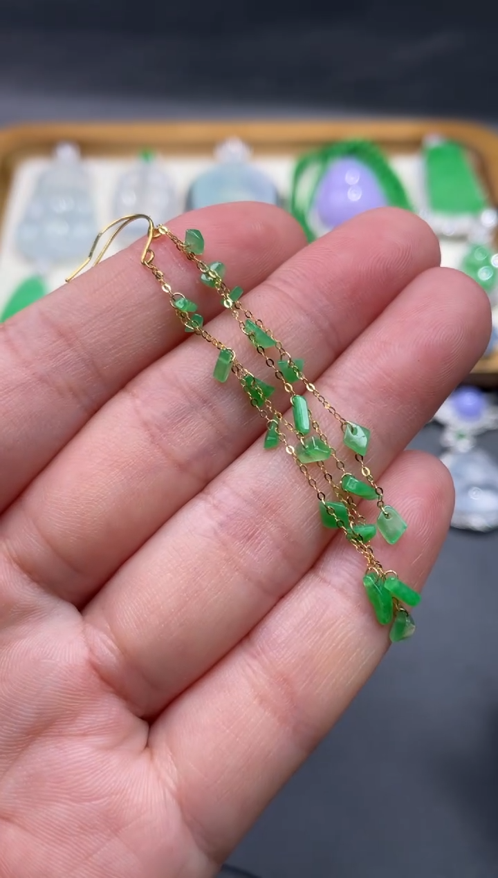 【闪购商品】翡翠耳饰18K金镶嵌34..........