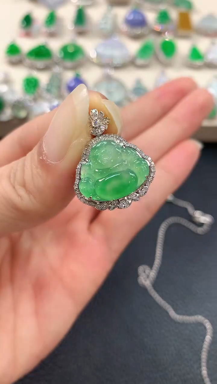 【闪购商品】翡翠吊坠(不含链)18K金镶嵌b92       1