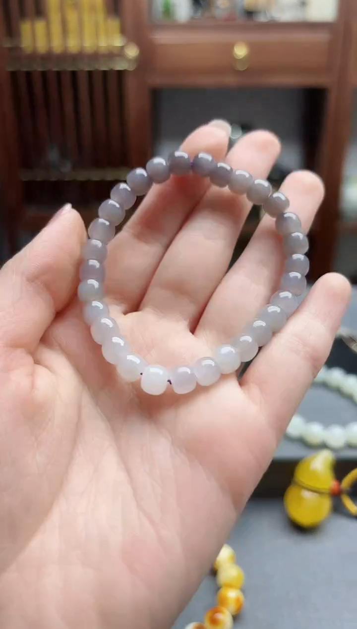 【闪购商品】和田玉手串未镶嵌烟紫渐变手串SC