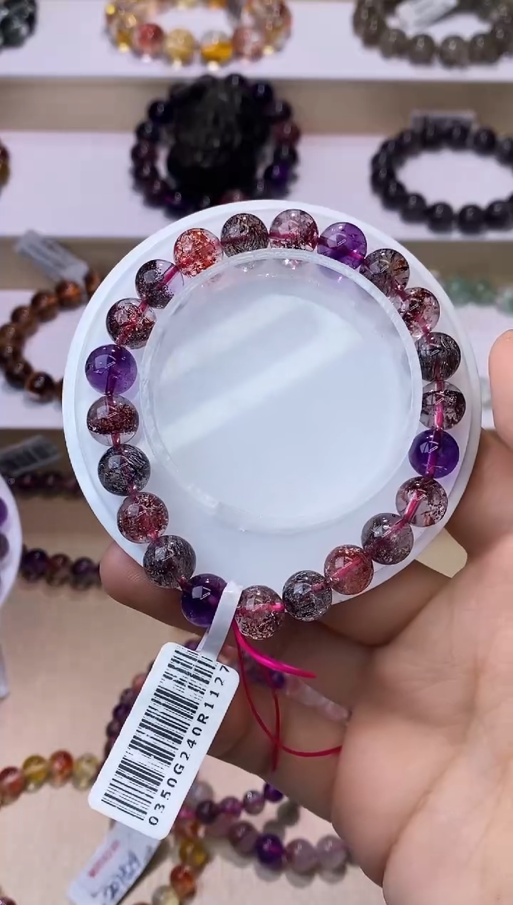 【闪购商品】水晶手链未镶嵌黑加仑超七单圈9m+