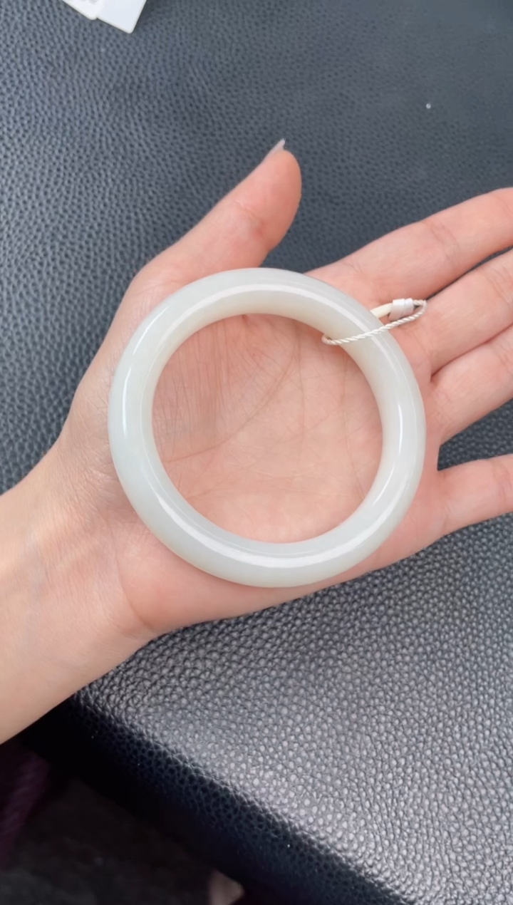 【闪购商品】和田玉手镯未镶嵌和田玉青海料白玉手镯57圈口0106