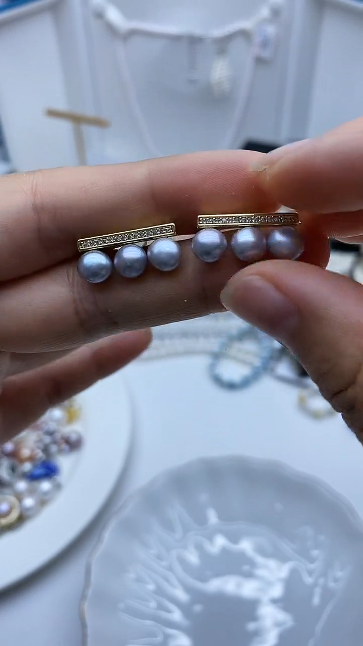 未镶嵌耳饰淡水珍珠耳钉多样性发其一