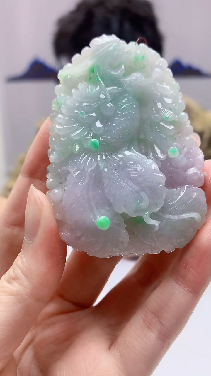 【闪购商品】定制翡翠未镶嵌4688zm-毛货赠珠链凤凰188