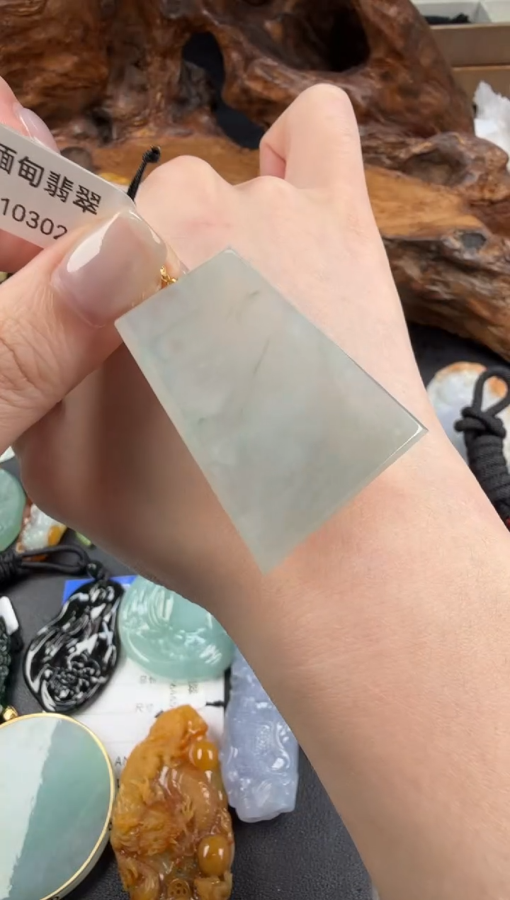 吊坠(不含链)18K金镶嵌翡翠翡翠饰品-255