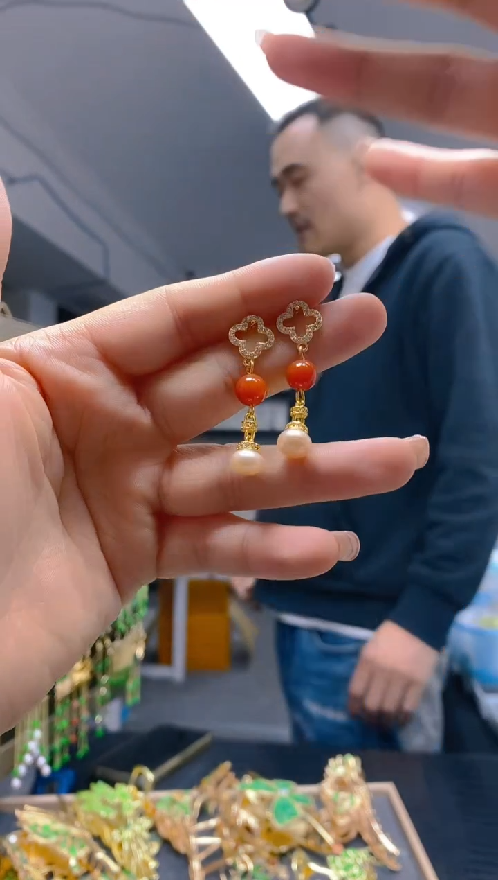 【闪购商品】翡翠耳饰合金077翡翠耳钉