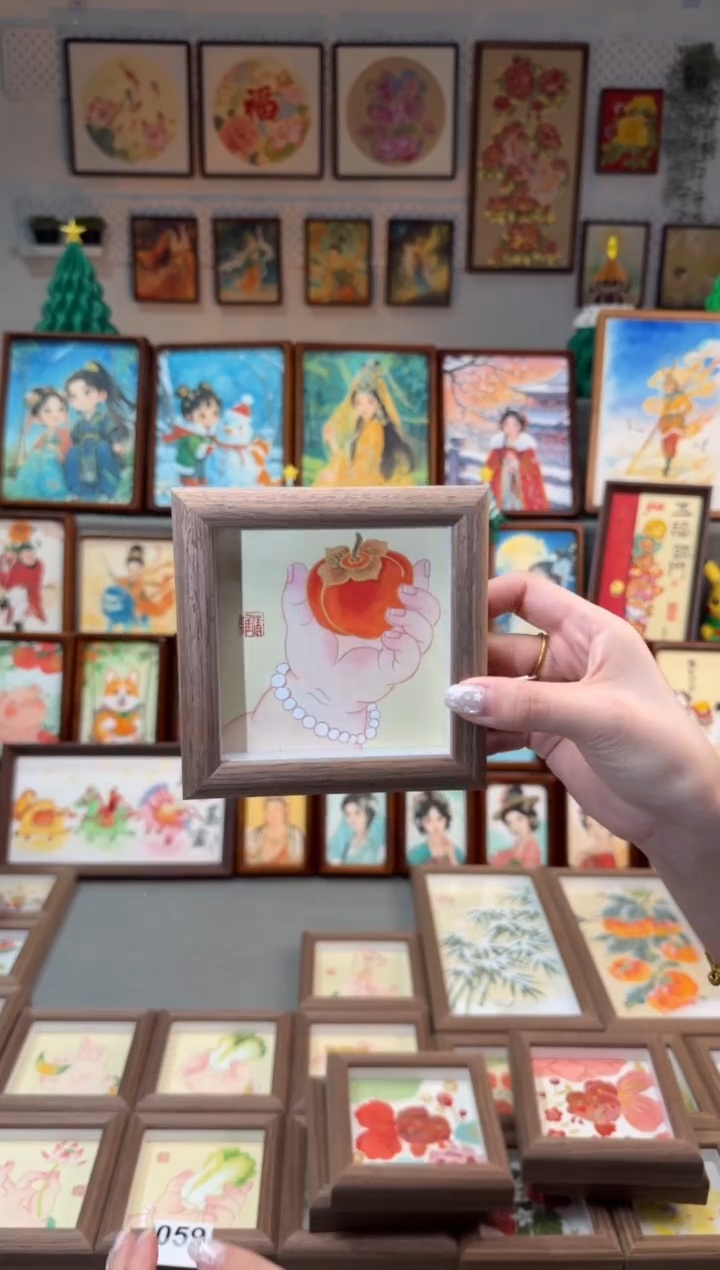 国画好柿小手 手绘国画12