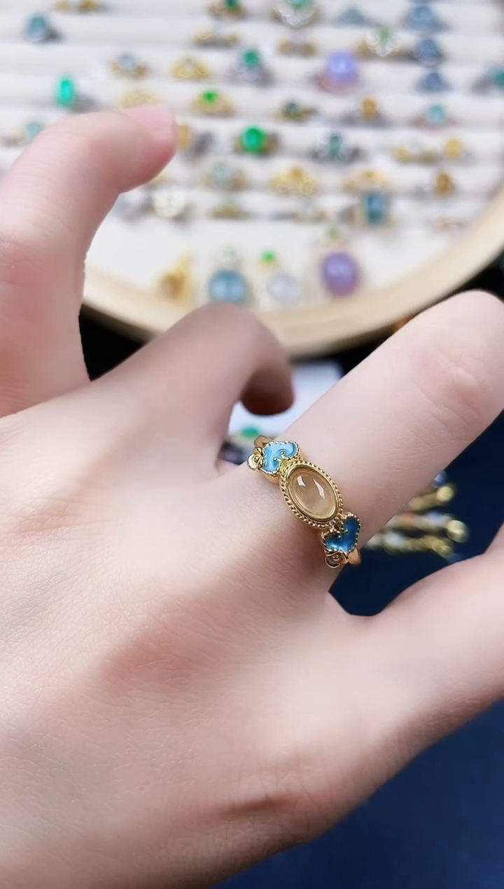 【闪购商品】翡翠戒指银S925镶嵌542452545