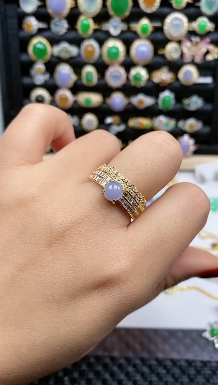 银S925镶嵌戒指翡翠14