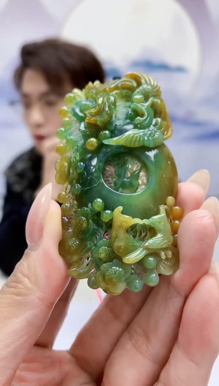 未镶嵌定制翡翠5159MM-毛货挂件68