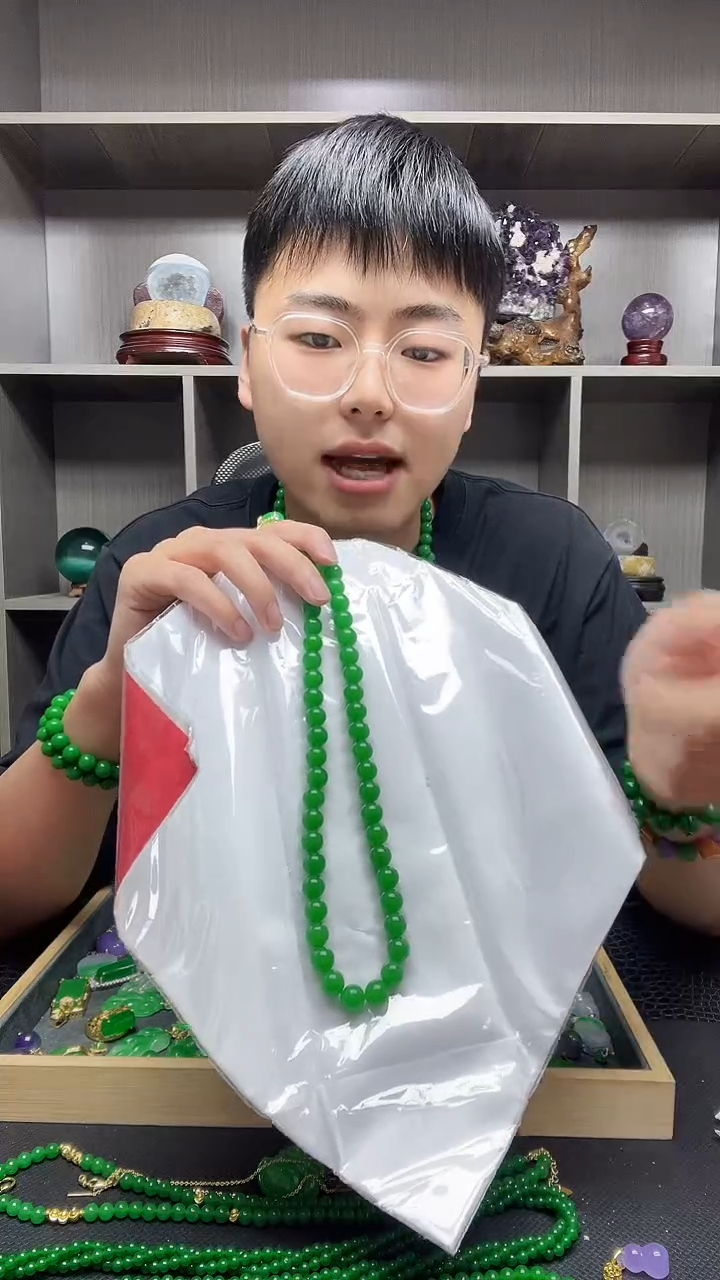 翡翠14K金镶嵌项链项链