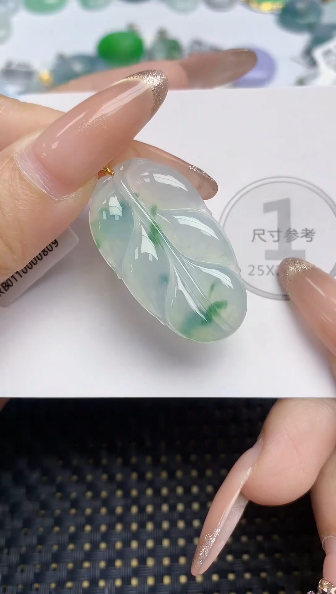 颈饰18K金镶嵌翡翠天然缅甸A货翡翠百元以上9元证书费自理