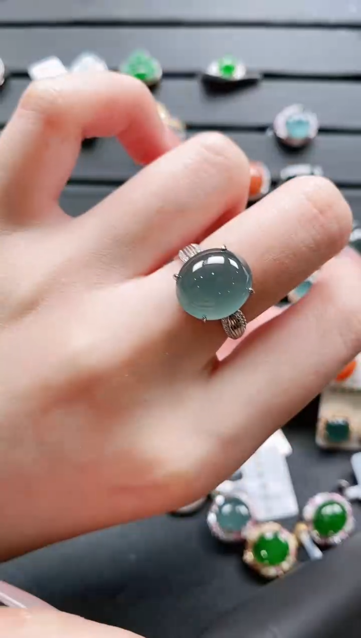 【闪购商品】翡翠戒指银S925镶嵌111111111