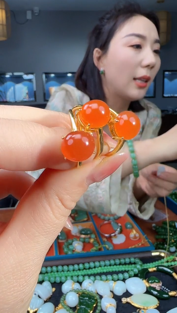 银S925镶嵌南红玛瑙戒指多样性发货拍一发一 