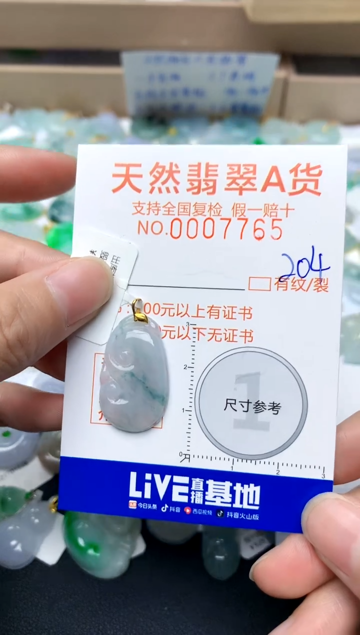 【闪购商品】翡翠颈饰18K金镶嵌204天然A货翡翠