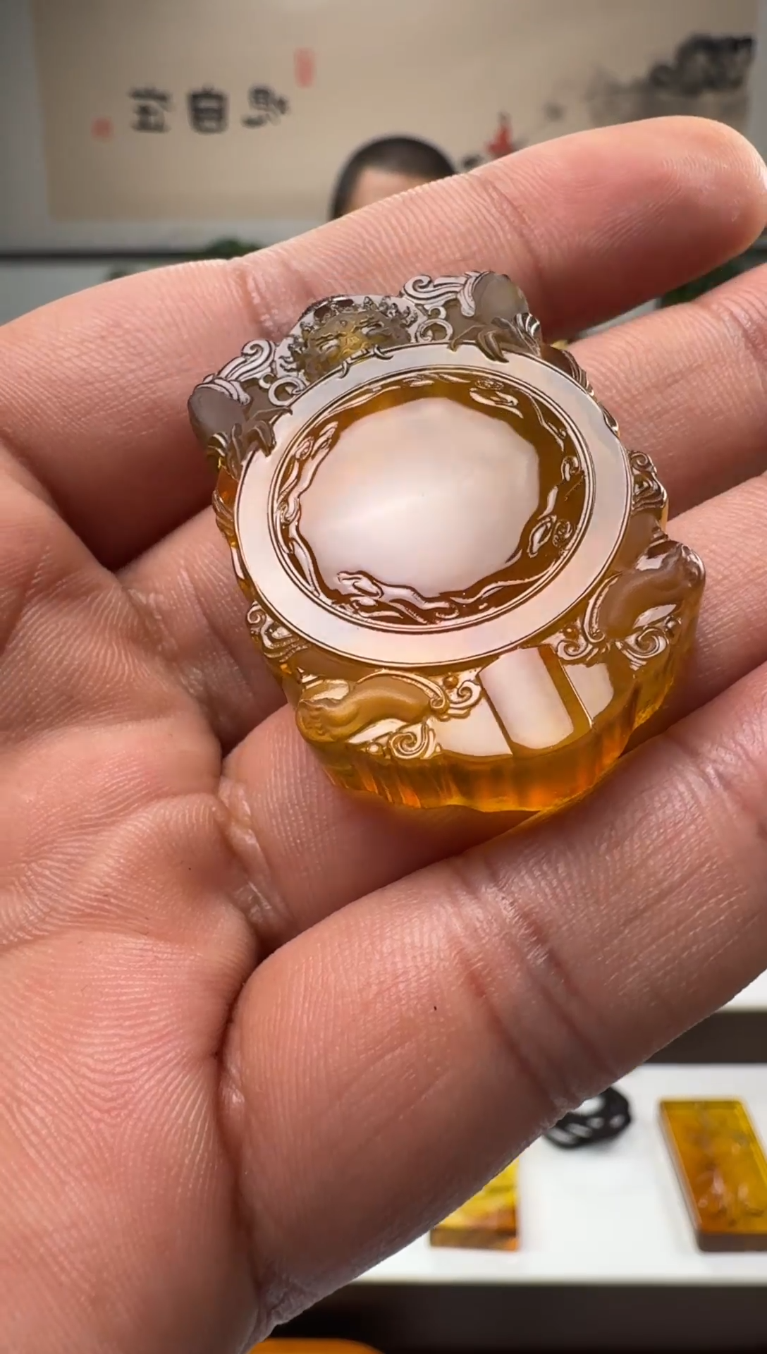 【闪购商品】琥珀颈饰未镶嵌缅甸琥珀六道自省吊坠