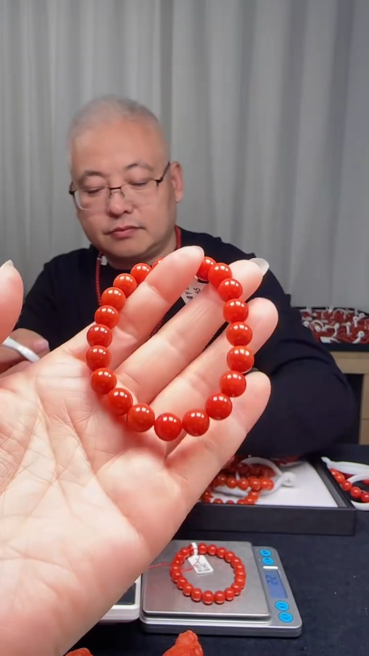 未镶嵌多样性发一件南红玛瑙【高货】锦红9mm保山圆珠单圈 