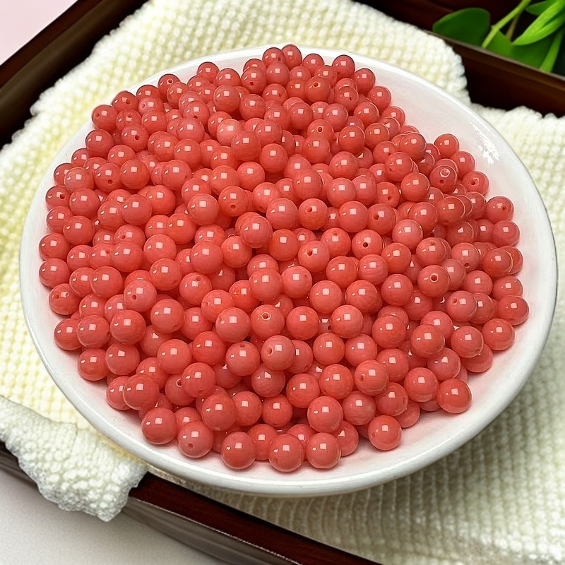 天然散珠 粉红圆珠【C002】6mm 30颗15元