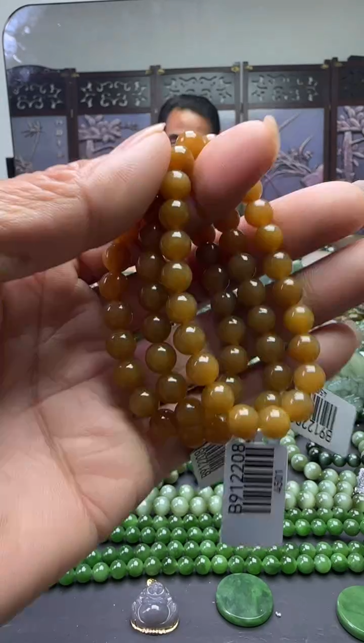 未镶嵌和田玉珠宝奇石项链56颗珠子