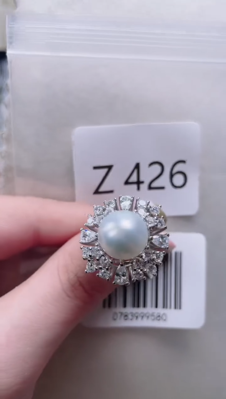 【闪购商品】海水珍珠戒指银S925镶嵌Z426
