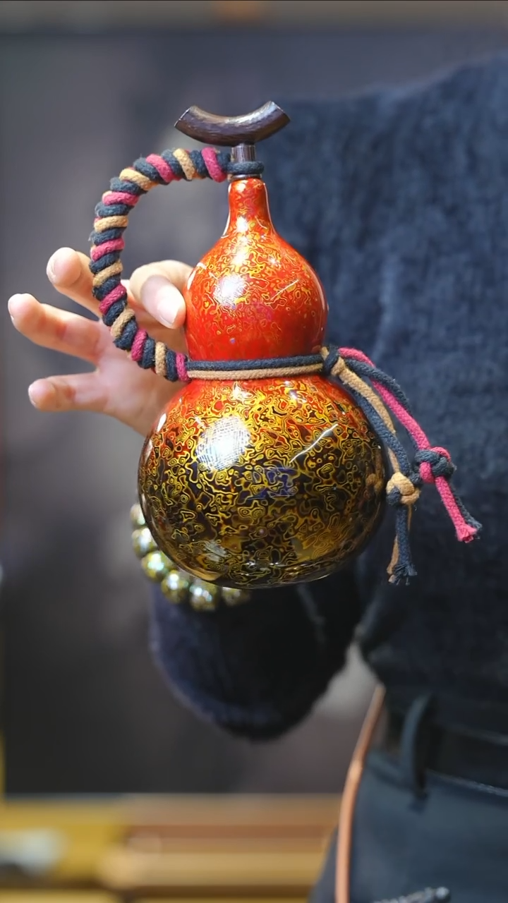 【闪购商品】XL258漆艺酒葫芦不包手串及旋转底座