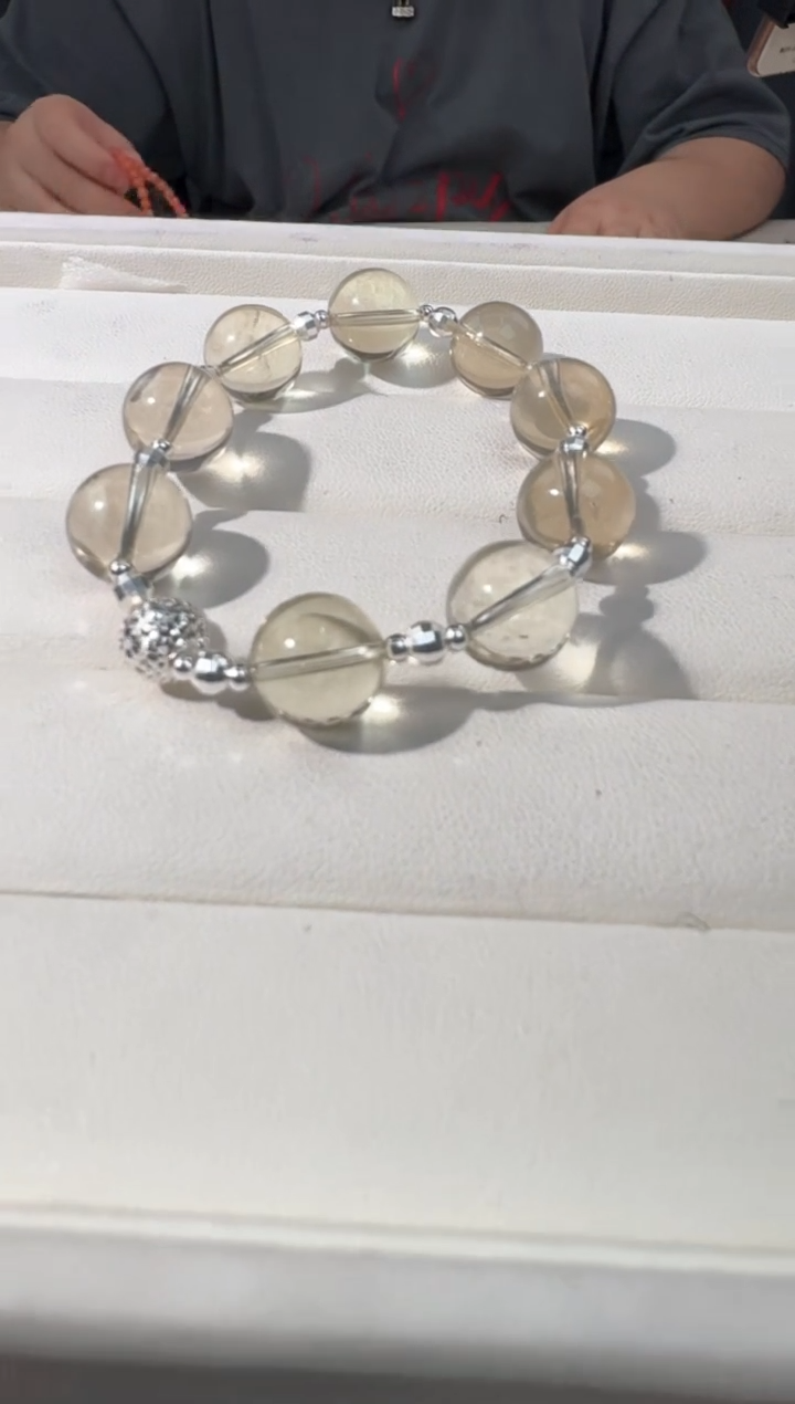 【闪购商品】水晶手链银S925镶嵌黄水重银款