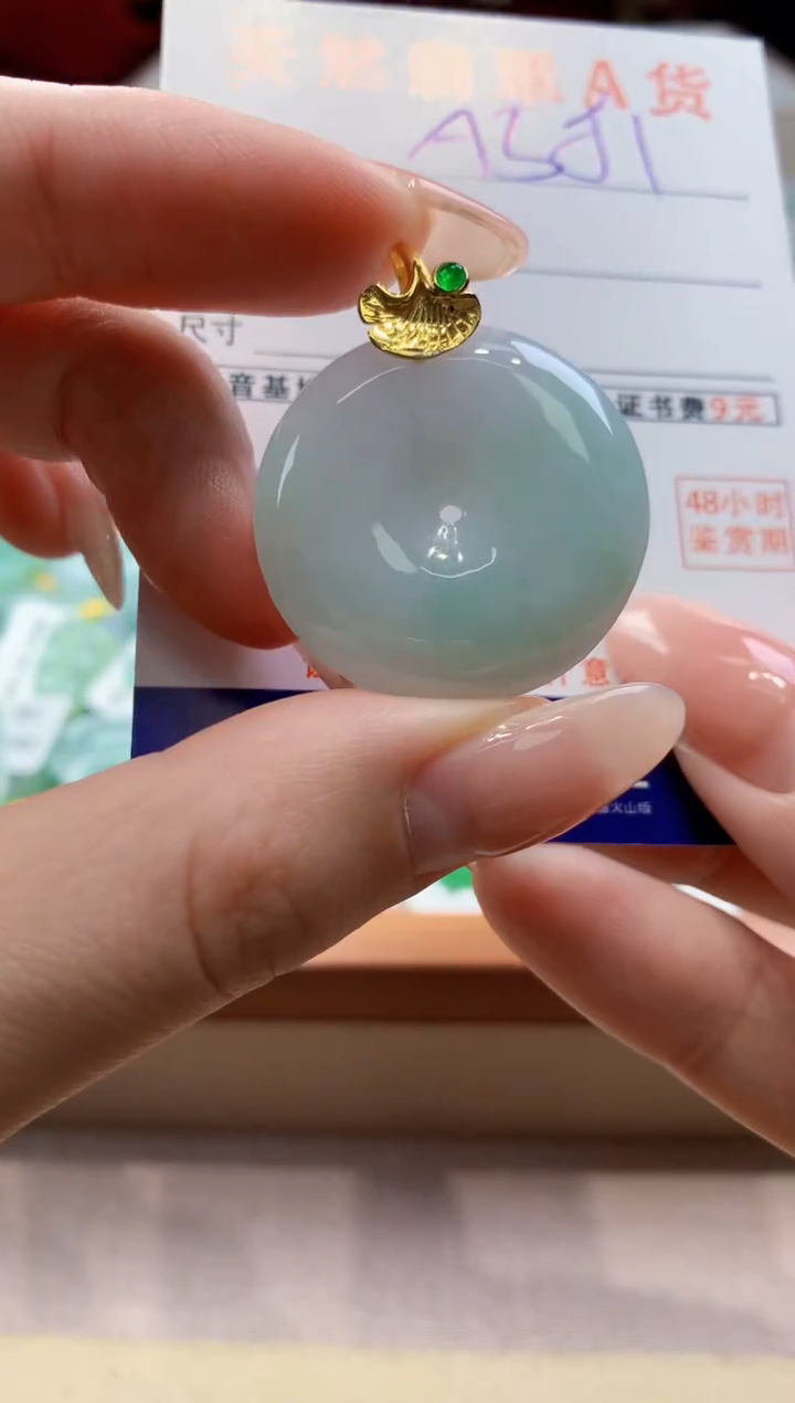 颈饰未镶嵌翡翠天然翡翠挂件  