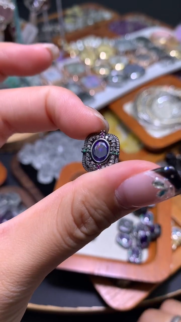 锆石合金黑托紫锆石多通7元2个 